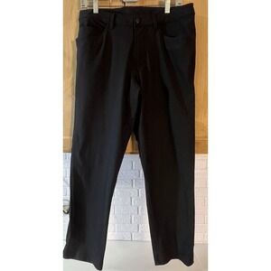 Lululemon ABC‎ Classic Fit Trouser Pants Mens 32 Black Warpstreme Chino Golf